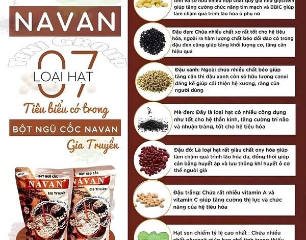 Tác dụng của bột ngũ cốc Navan đối với sức khỏe và dinh dưỡng